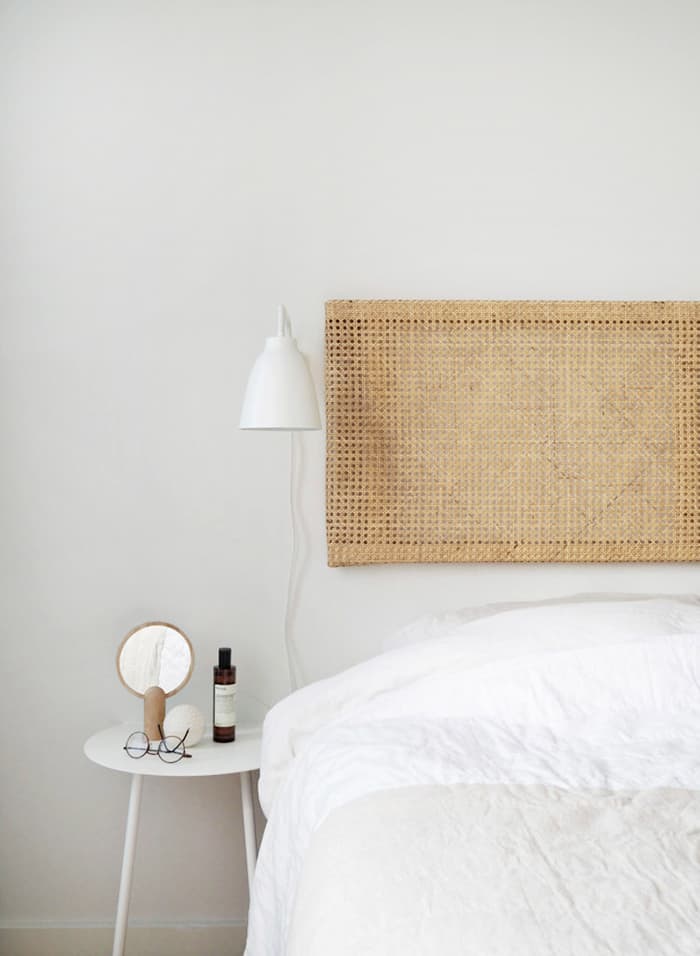 DIY rattan bedhead