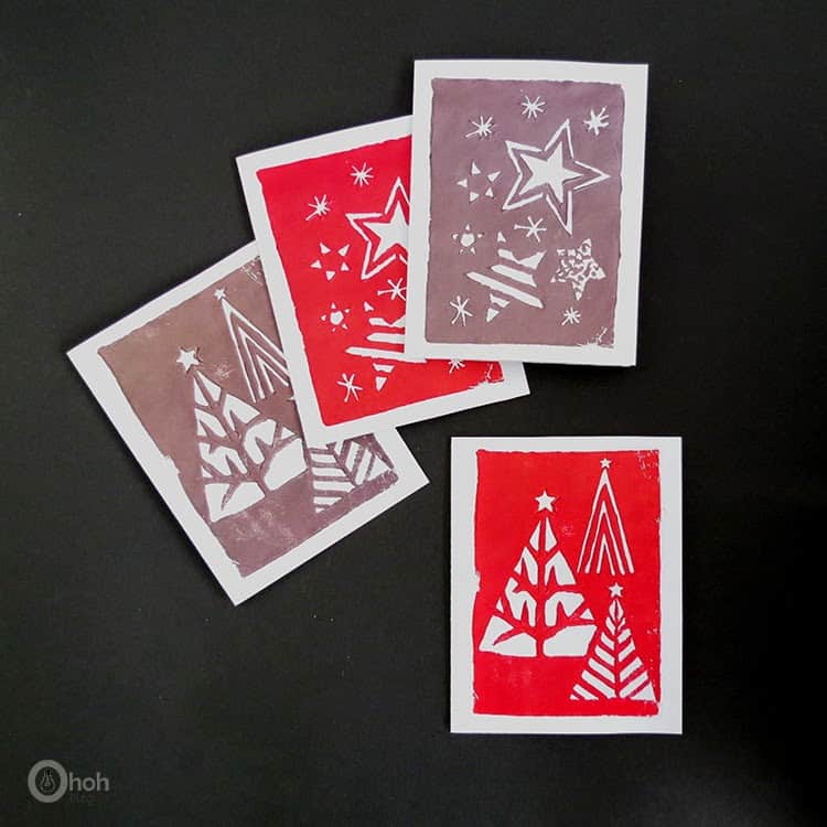 How to make Stamped Christmas greeting Cards