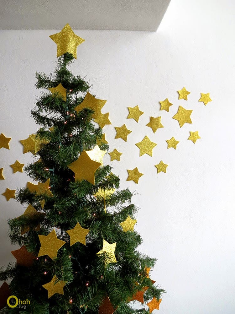 DIY stars ornaments Christmas tree