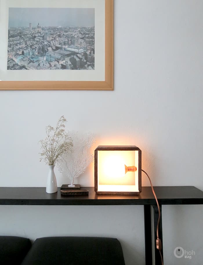 diy wooden cube lamp