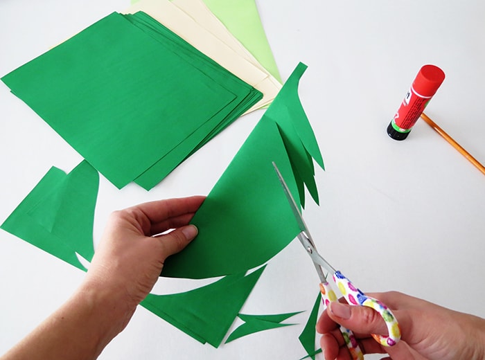 Make a paper leaves garland