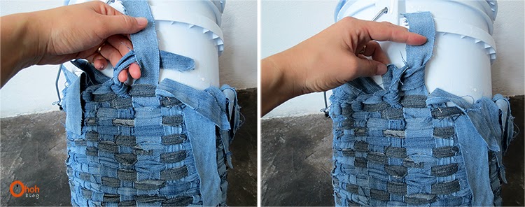 DIY recycled denim basket