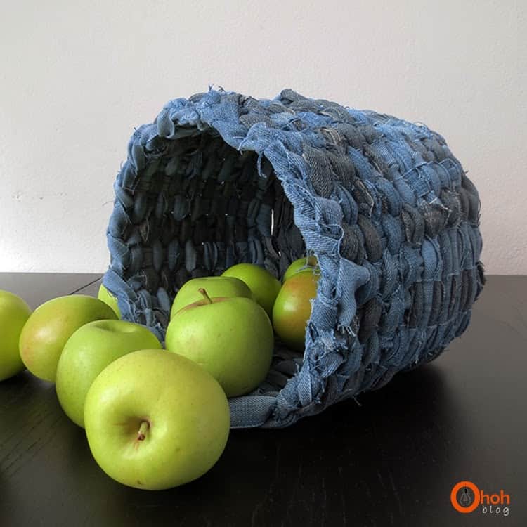 DIY recycled denim basket