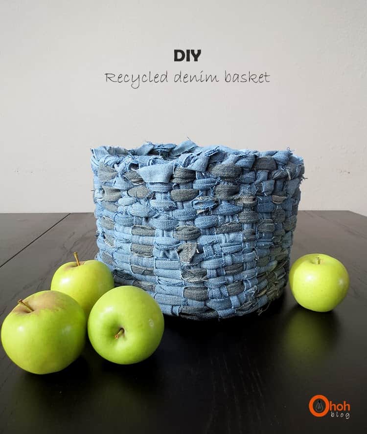 DIY recycled denim basket