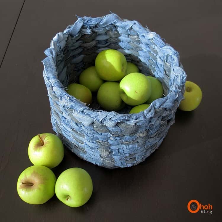 DIY recycled denim basket