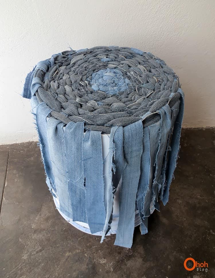 DIY recycled denim basket