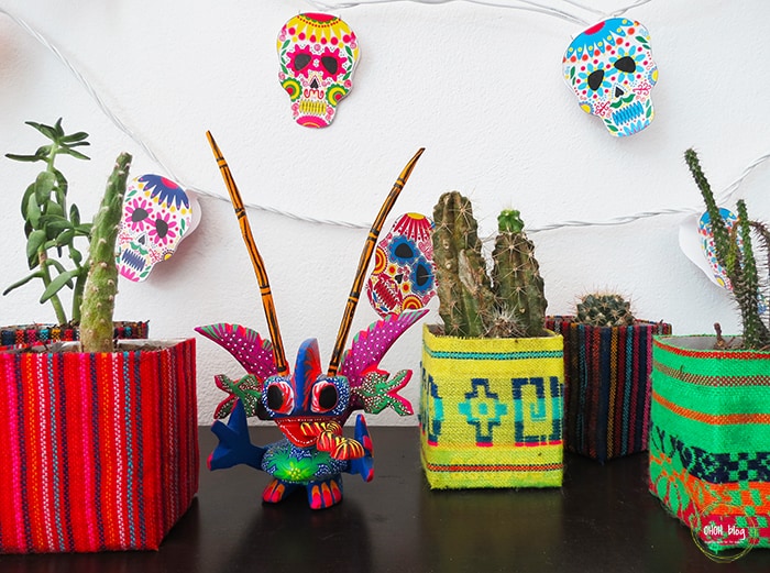 mexican decoration with DIY planters