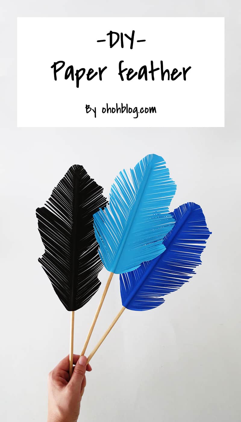How to make beautiful paper feather, Easy to make artificial Feather