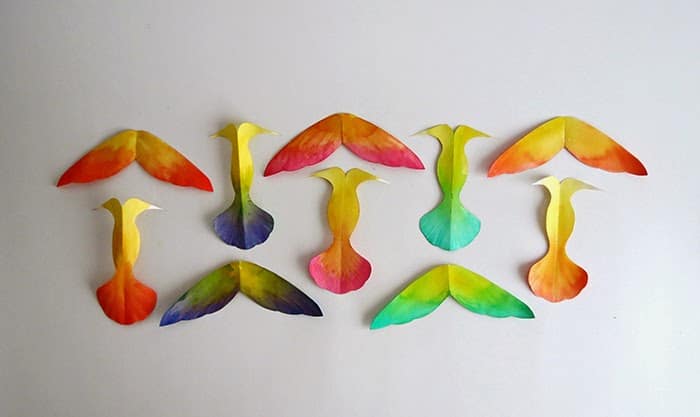 painted paper hummingbird template