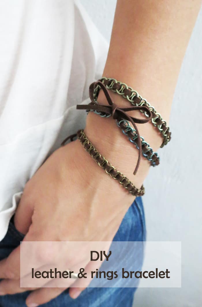 Leather string hot sale bracelet diy