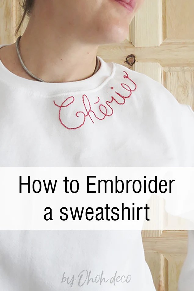 DIY Embroidered Sweatshirt (+ My Fave Easy Embroidery Hack!!) - Studio DIY