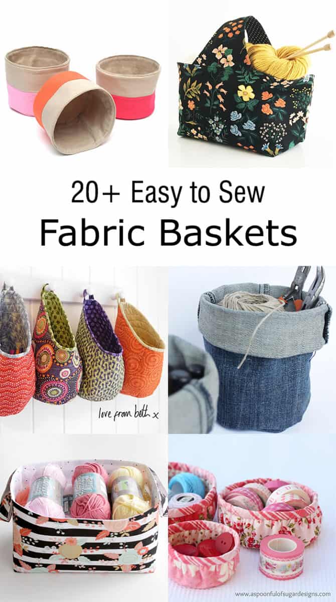 26 Easy to Sew Fabric Baskets Patterns