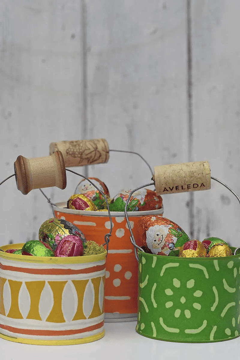 upcycled easter buckets