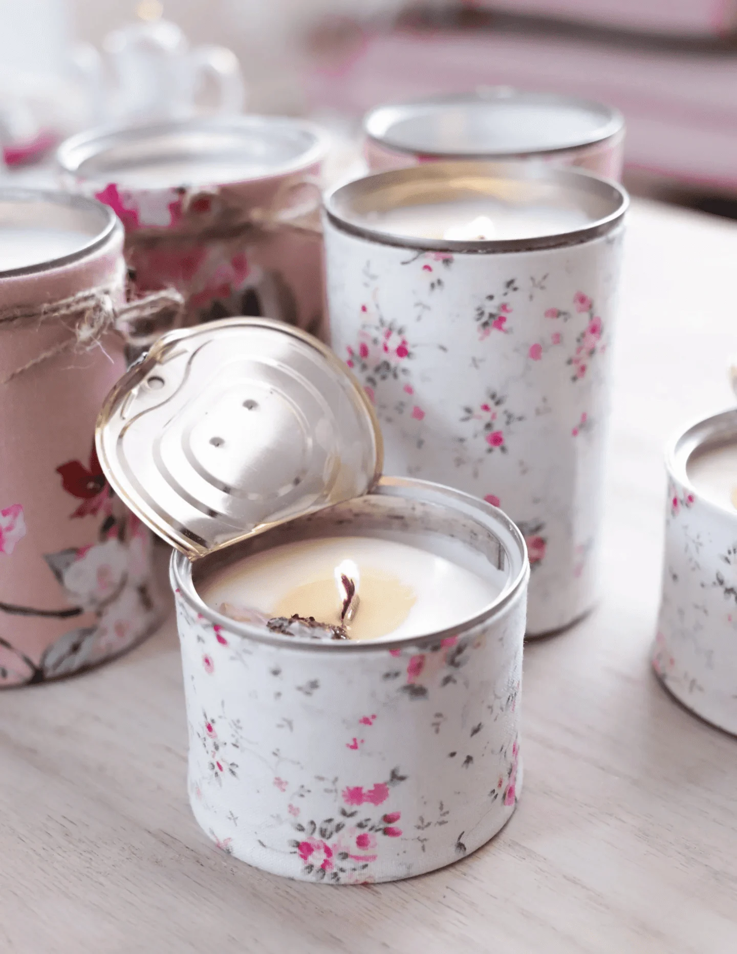 diy candle with tin can