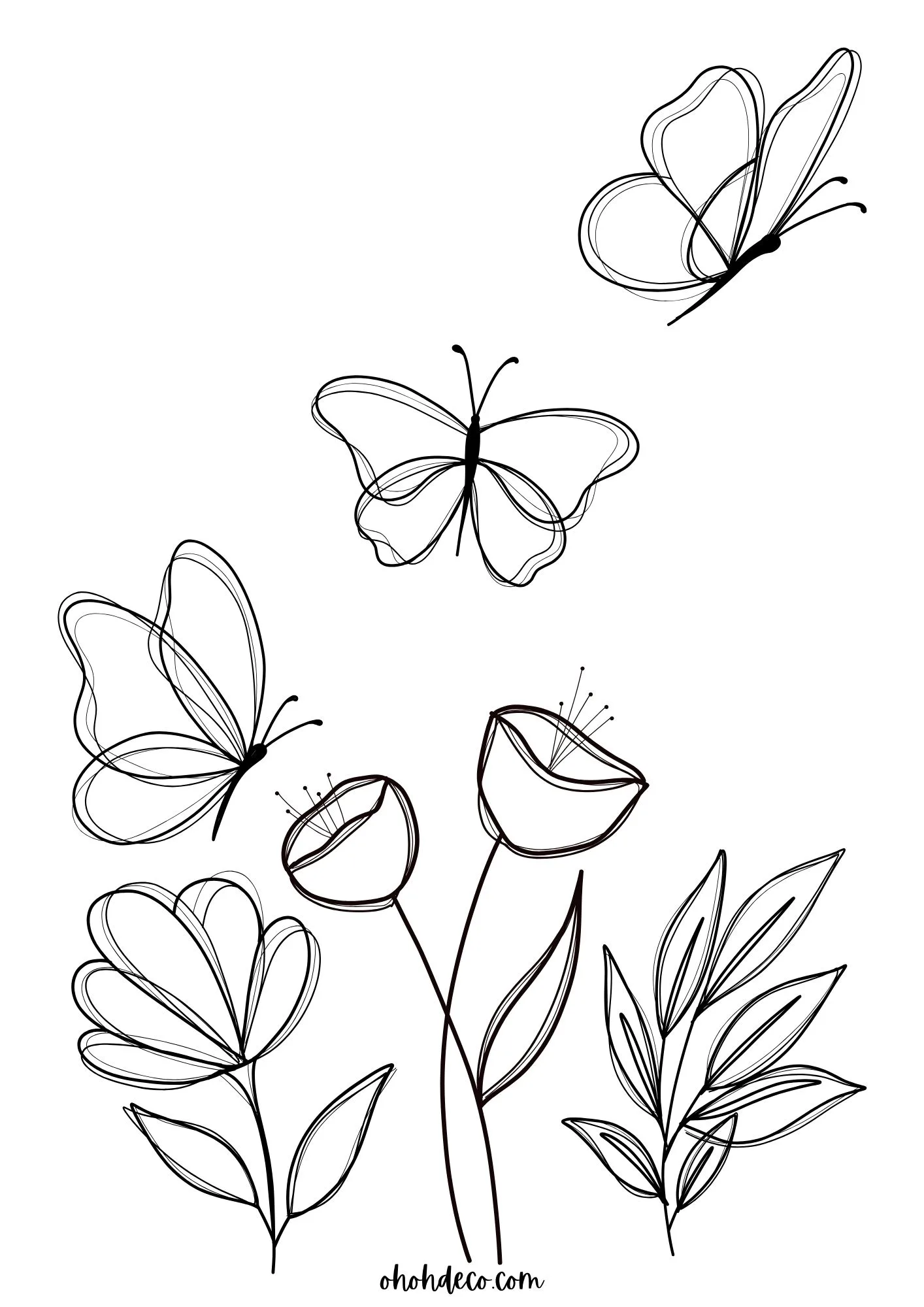 Minimal butterfly drawing