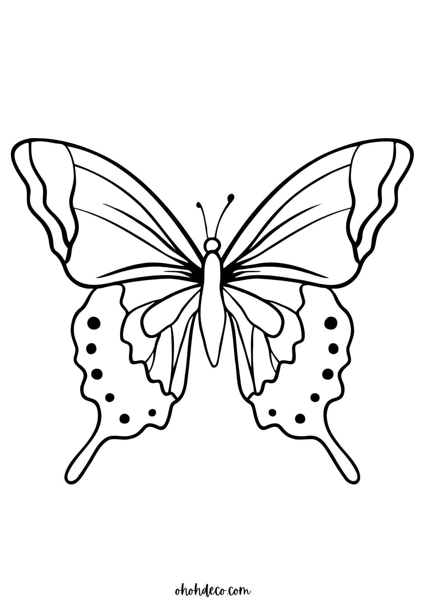 Butterfly coloring page for kids