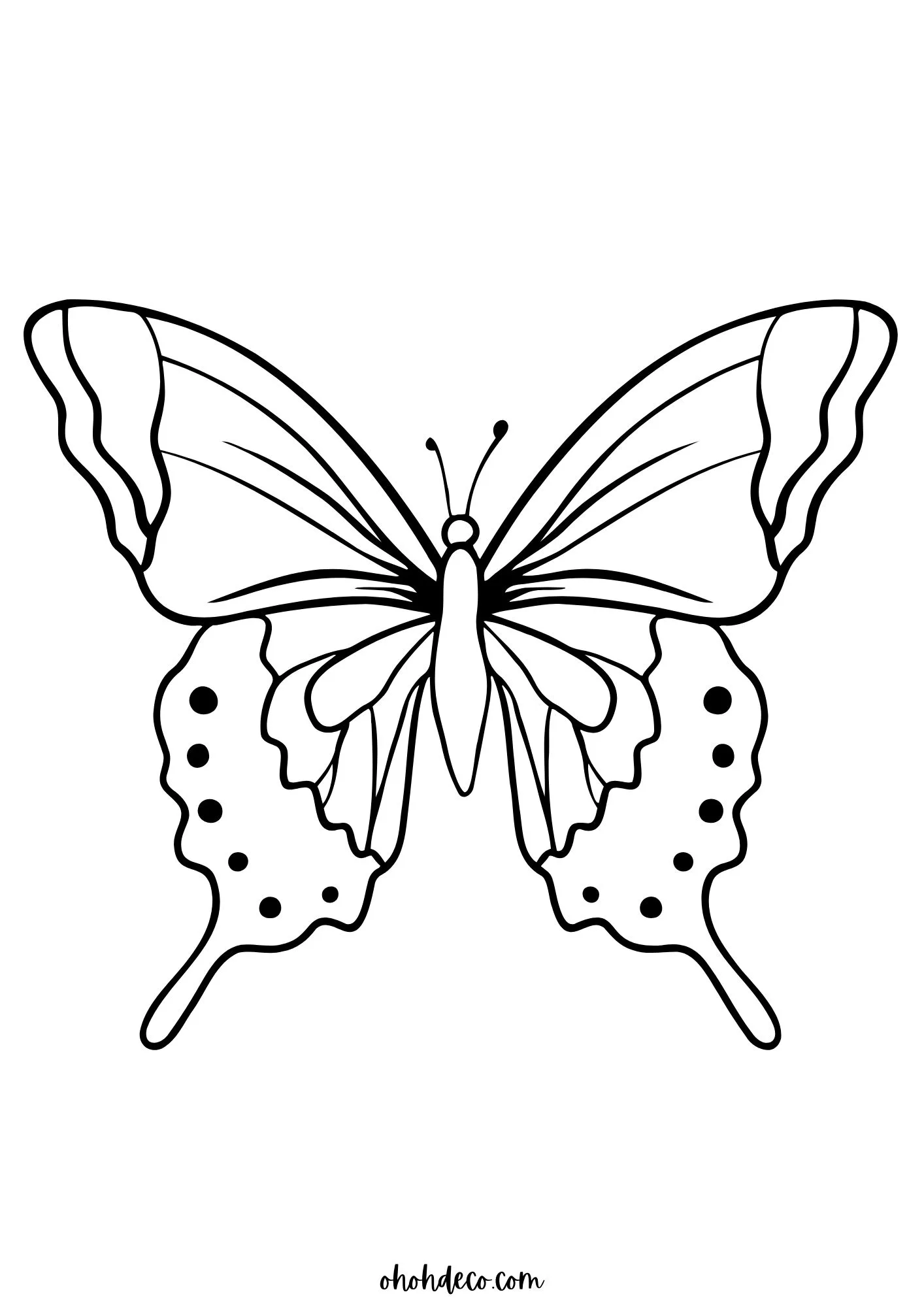 Butterfly coloring page for kids