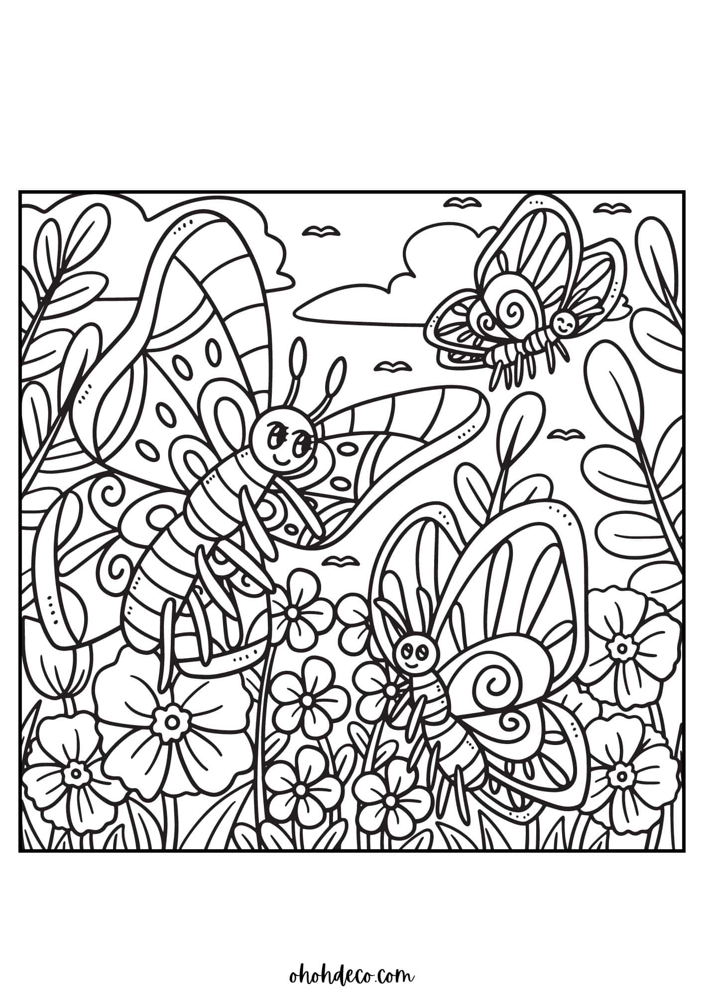 Baby butterfly color sheet