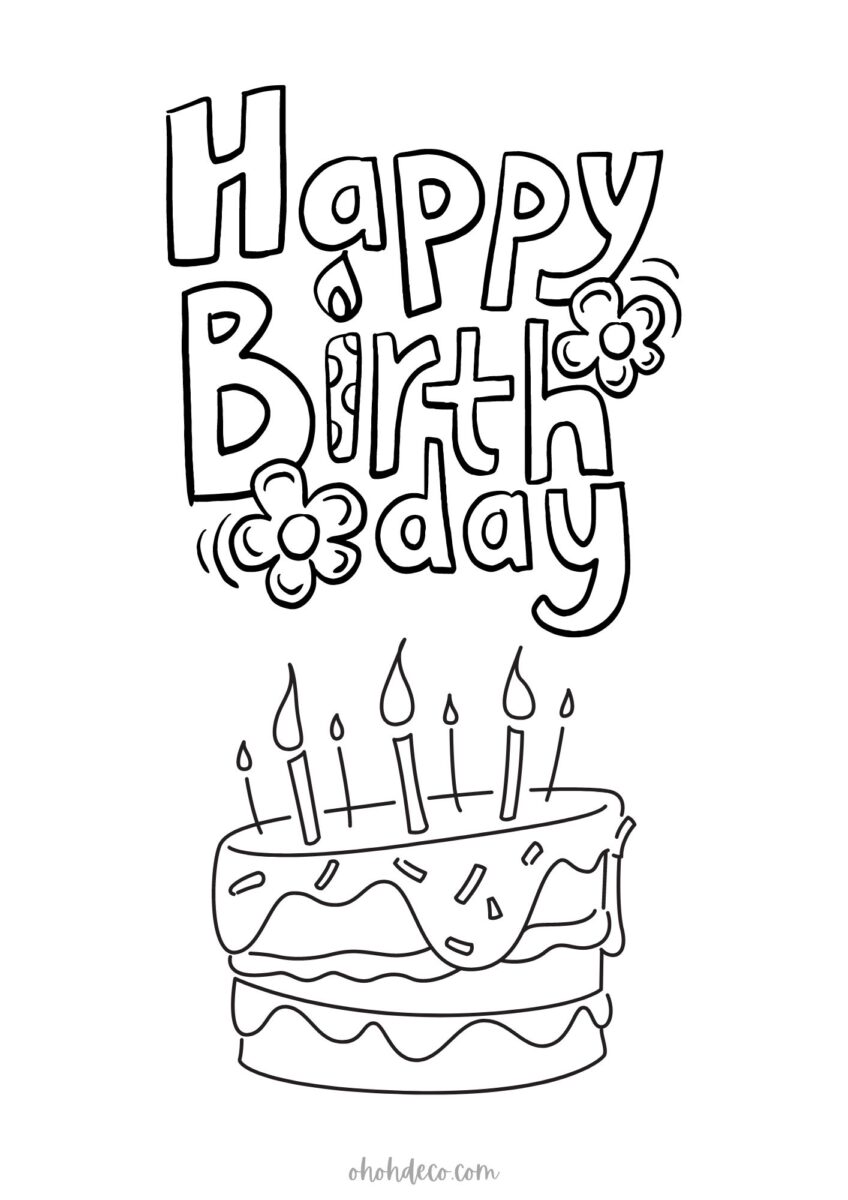 Happy Birthday Coloring Pages - Free Printable Fun for Everyone!