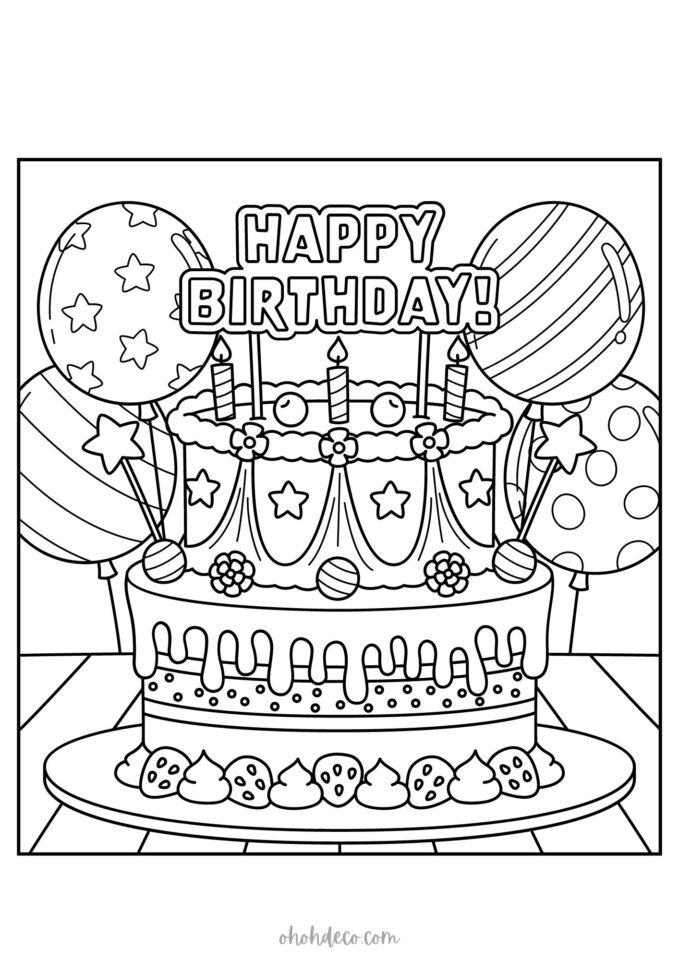 Happy Birthday Coloring Pages - Free Printable Fun for Everyone!