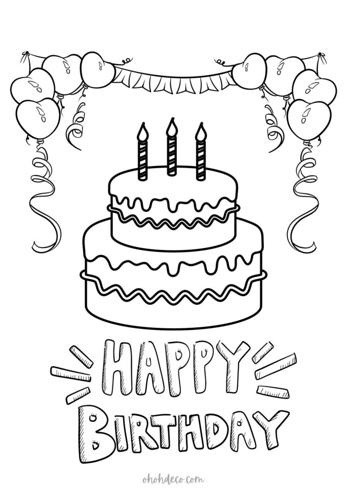 Happy Birthday Coloring Pages - Free Printable Fun For Everyone!