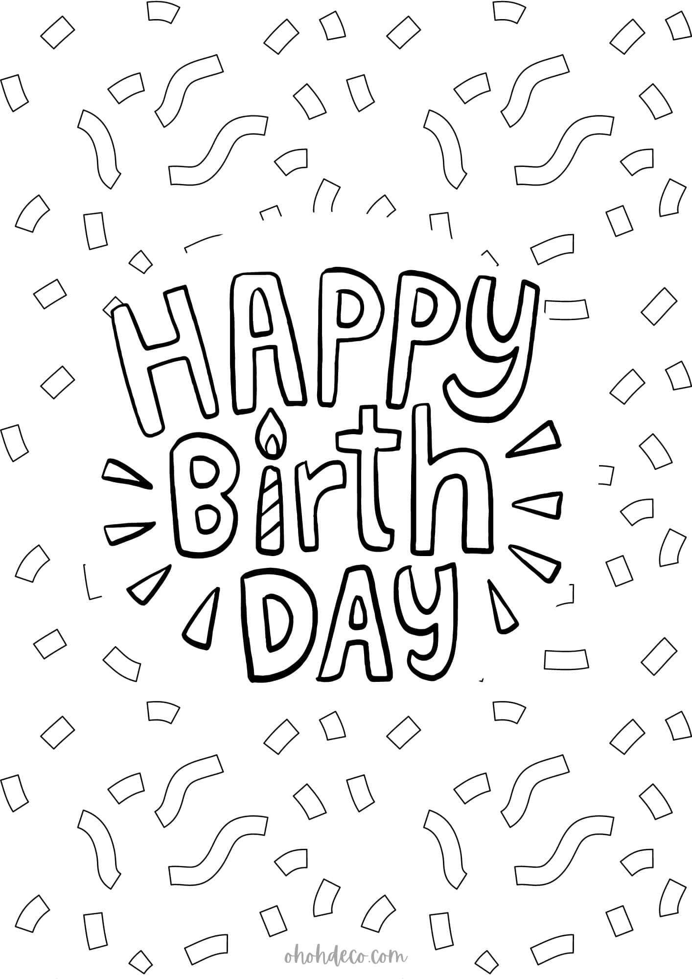 Happy Birthday Coloring Pages - Free Printable Fun for Everyone!