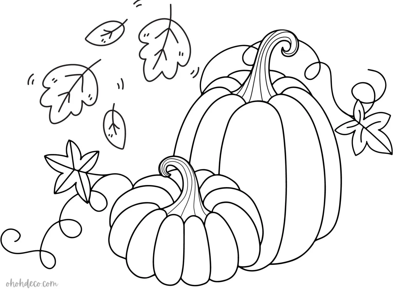 fall coloring pages with pumpkin