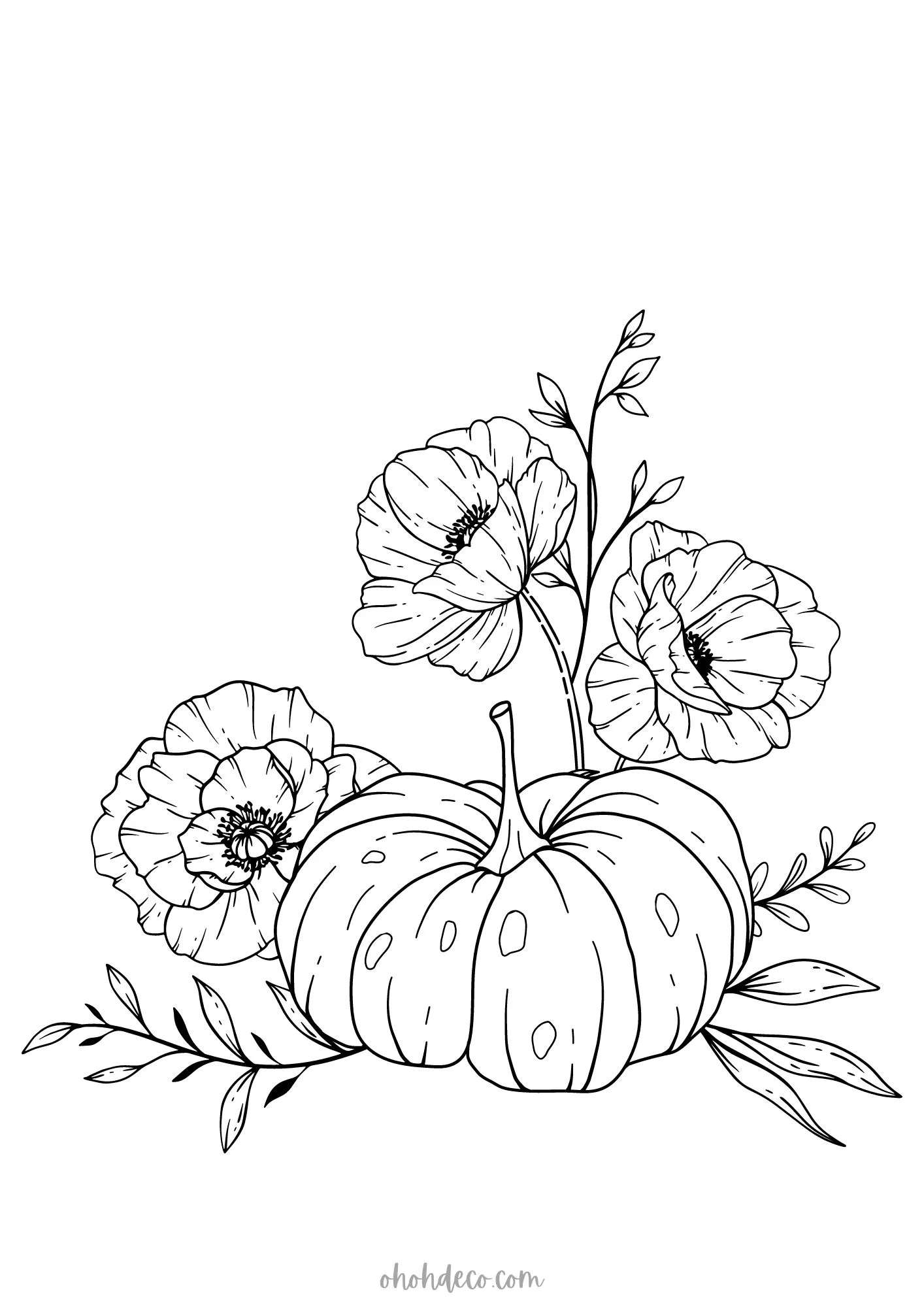 pumpkin flowers coloring pages