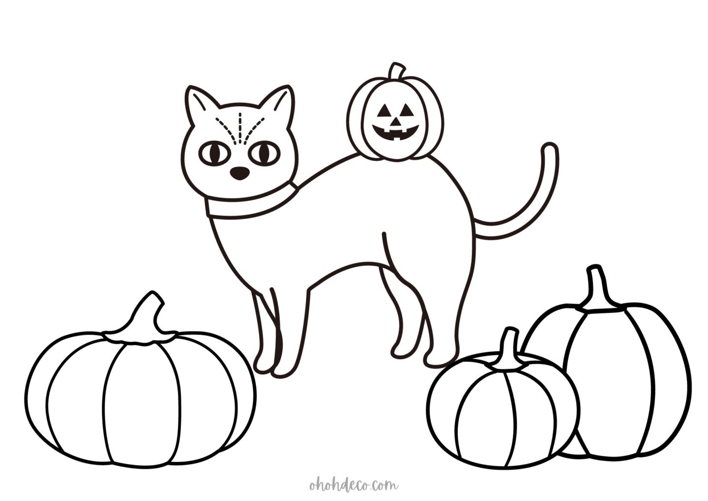 cat pumpkin coloring pages