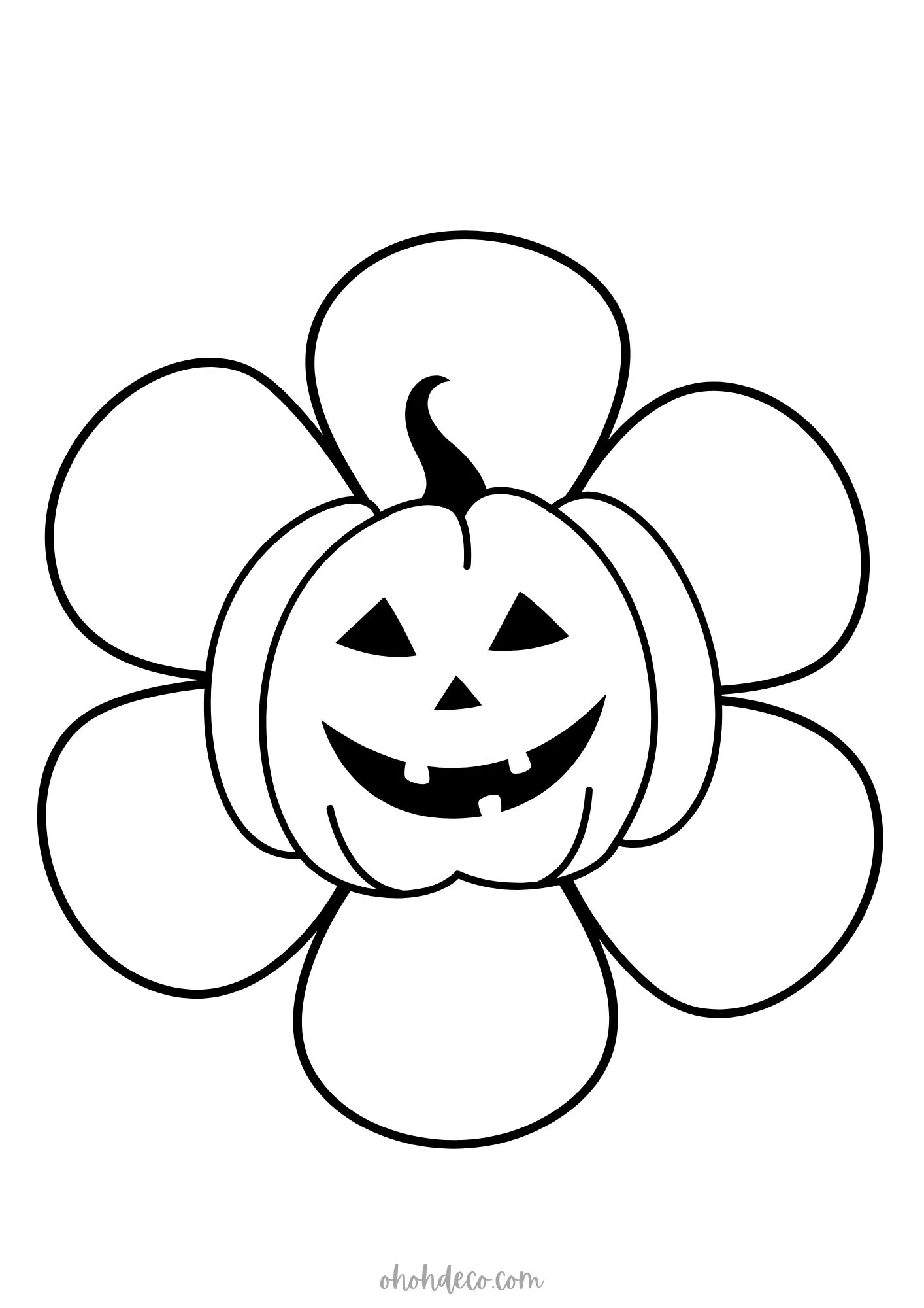 flower pumpkin coloring pages