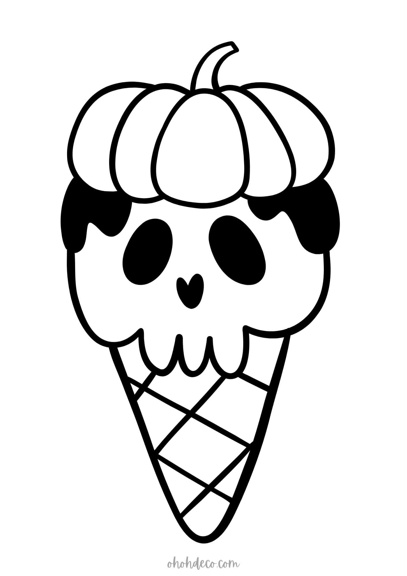 ice cream halloween coloring pages