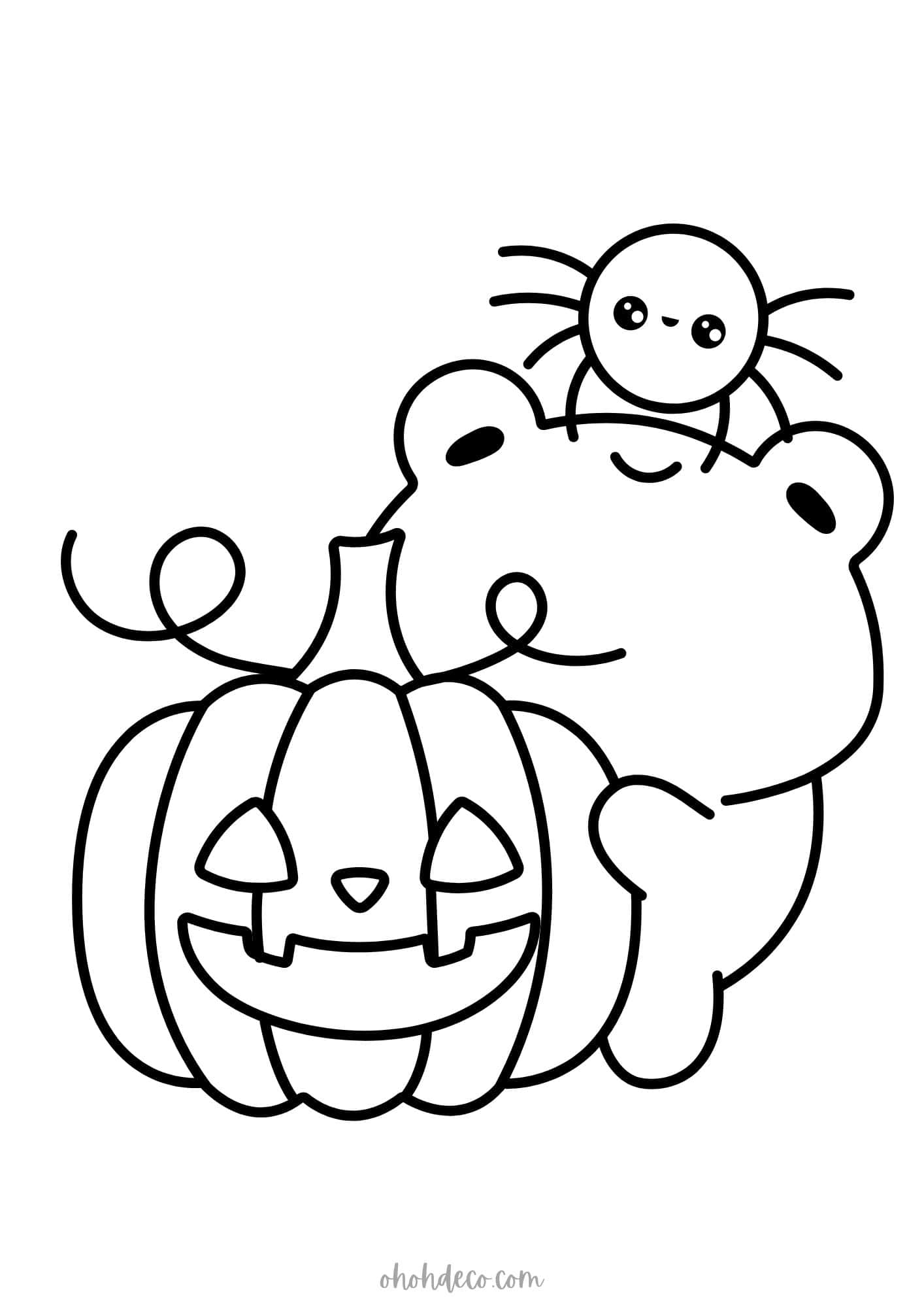 kawaii halloween coloring pages