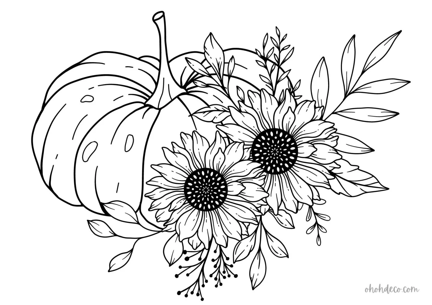 sunflower pumpkin color printable