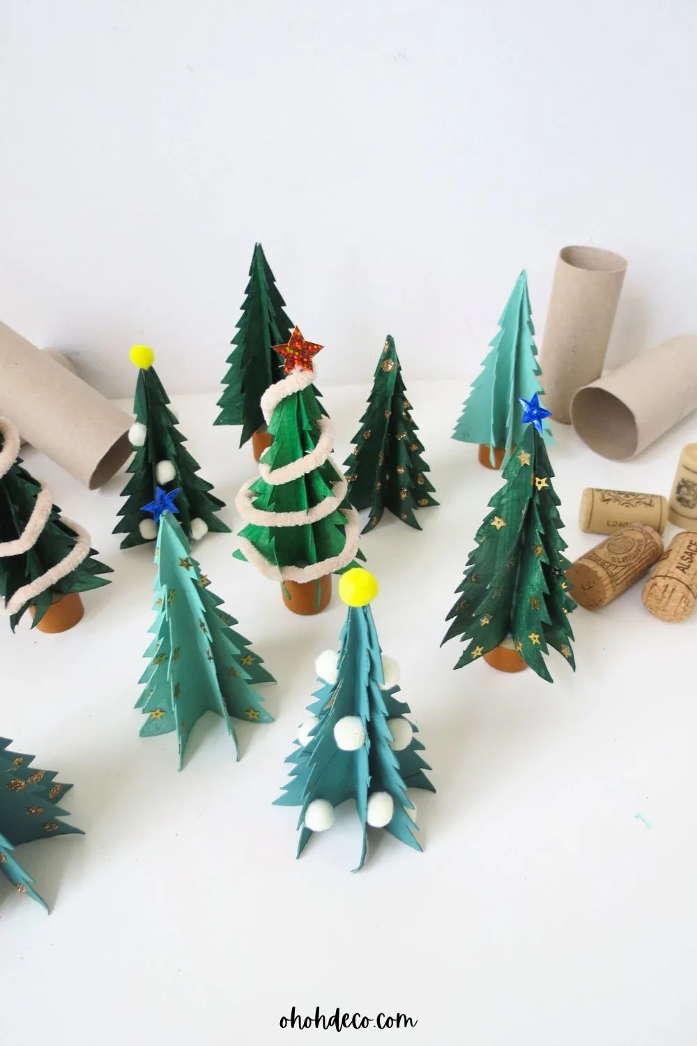 how to make toilet paper roll christmas tree