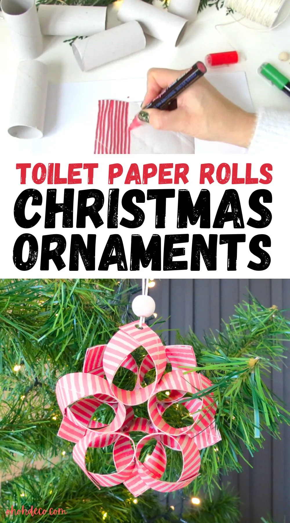 How to make Christmas decorations using toilet paper rolls