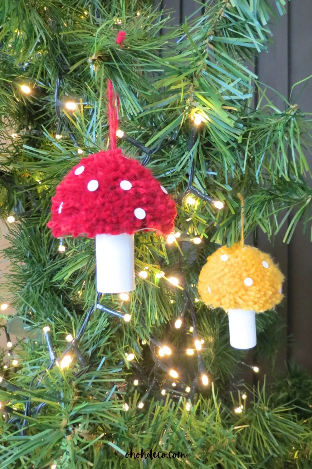 Joyería de hongos de bricolaje para árbol de Navidad