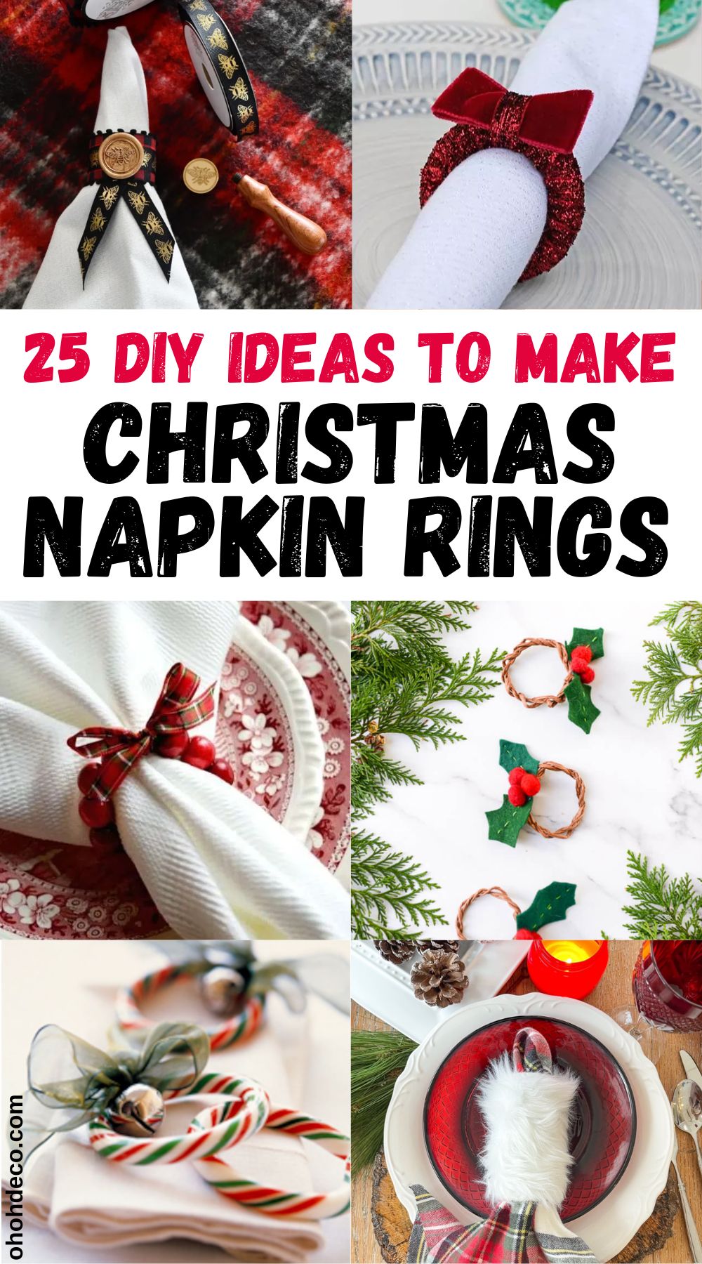 25 ideas for making Christmas napkin rings