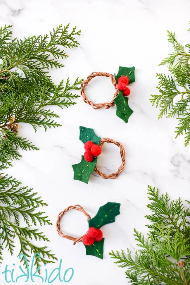 Rustic napkin ring for the holidays